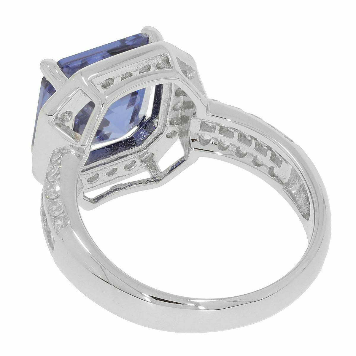 Sterling Silver Semi Mount Ring Setting Asscher 10x10mm or Square SQ 9x9mm Halo - Syzjewelry