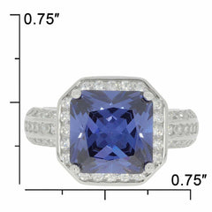 Sterling Silver Semi Mount Ring Setting Asscher 10x10mm or Square SQ 9x9mm Halo - Syzjewelry