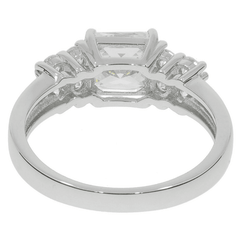 Sterling Silver Semi Mount Ring Setting Asscher SQ 7X7mm RD 2.5x2.5mm (All Empty) - Syzjewelry