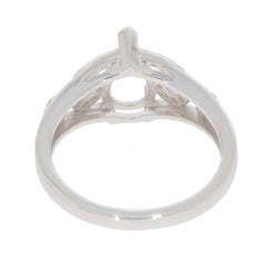 Sterling Silver Semi Mount Ring Setting Pear PE 9X6mm W/ White Topaz - Syzjewelry