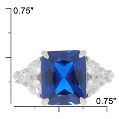 Sterling Silver Semi Mount Ring Setting Emerald OCT 11x9mm - Syzjewelry