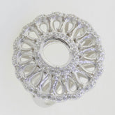 Sterling Silver Semi Mount Ring Setting Cabochon Oval OV 9X7mm Cluster Ring - Syzjewelry