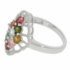 Sterling Silver Semi Mount Ring Setting RD 3.5x3.5mm Cluster Ring White Topaz - Syzjewelry