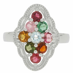 Sterling Silver Semi Mount Ring Setting RD 3.5x3.5mm Cluster Ring White Topaz - Syzjewelry