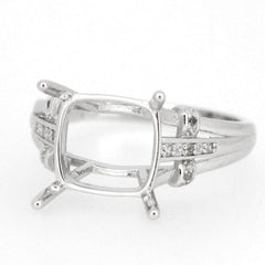 Sterling Silver Semi Mount Ring Setting CU10x10mm W/ Topaz R360 - Syzjewelry