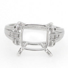 Sterling Silver Semi Mount Ring Setting CU10x10mm W/ Topaz R360 - Syzjewelry