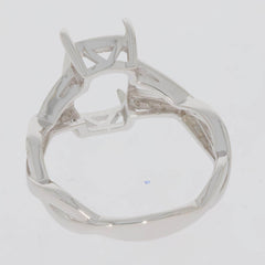 Sterling Silver Semi Mount Ring Setting Cushion CU 12X8mm Twist Shank - Syzjewelry