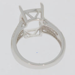 Sterling Silver Semi Mount Ring Setting Cushion CU 14X10mm D-PJC21091R - Syzjewelry