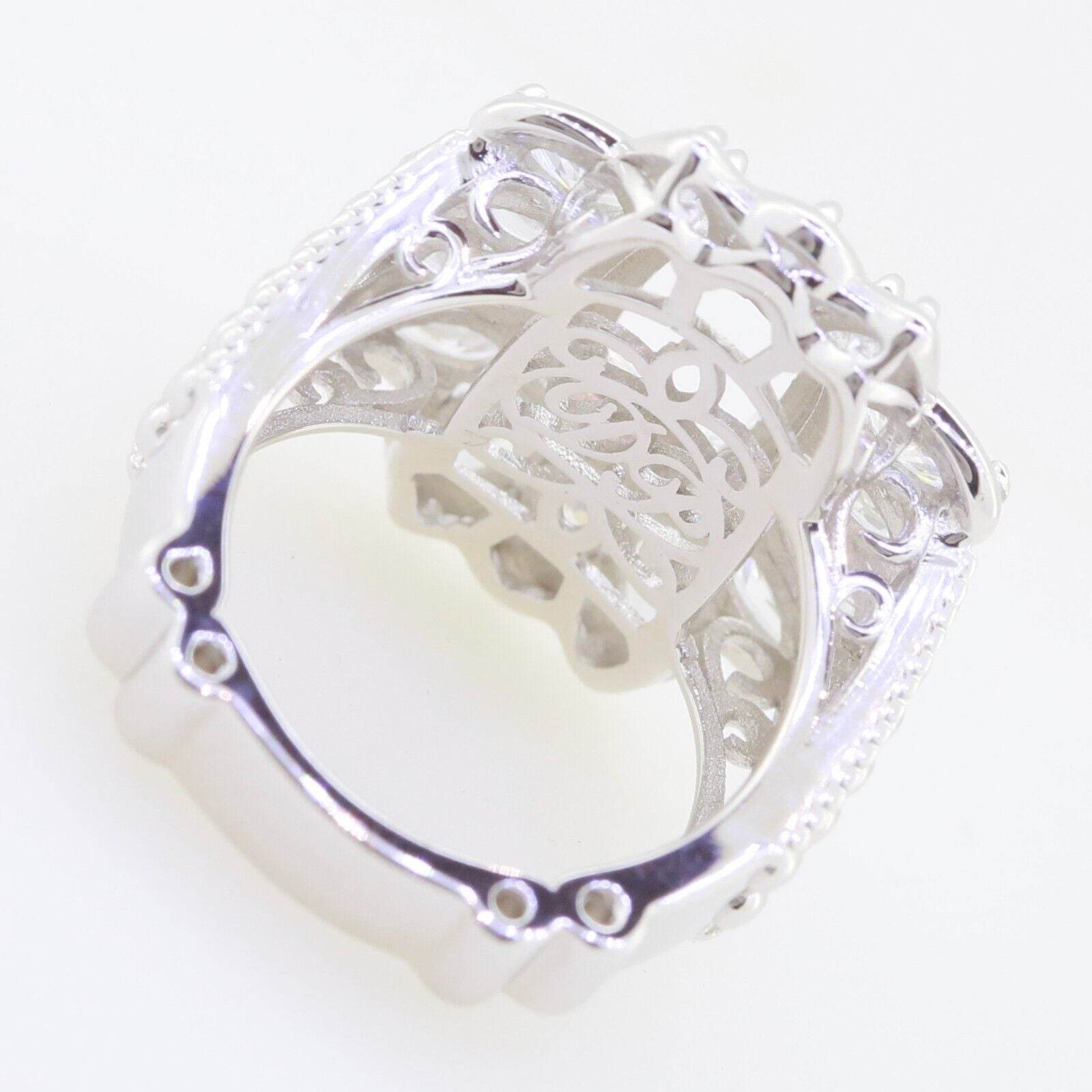 Sterling Silver Semi Mount Ring Setting Cushion CU 14X10mm PE5x3 OV5x3 - Syzjewelry