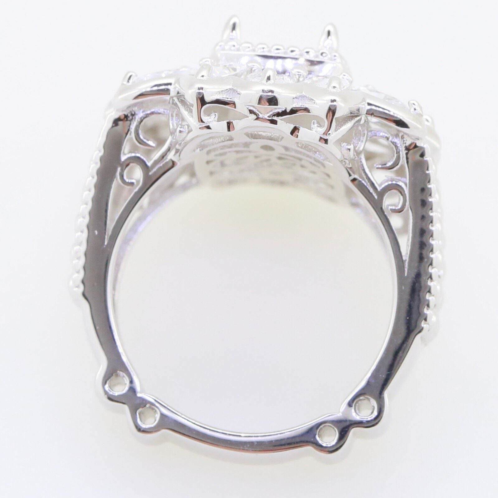 Sterling Silver Semi Mount Ring Setting Cushion CU 14X10mm PE5x3 OV5x3 - Syzjewelry