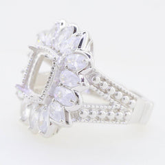 Sterling Silver Semi Mount Ring Setting Cushion CU 14X10mm PE5x3 OV5x3 - Syzjewelry