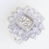 Sterling Silver Semi Mount Ring Setting Cushion CU 14X10mm PE5x3 OV5x3 - Syzjewelry