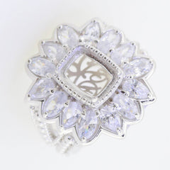 Sterling Silver Semi Mount Ring Setting Cushion CU 14X10mm PE5x3 OV5x3 - Syzjewelry