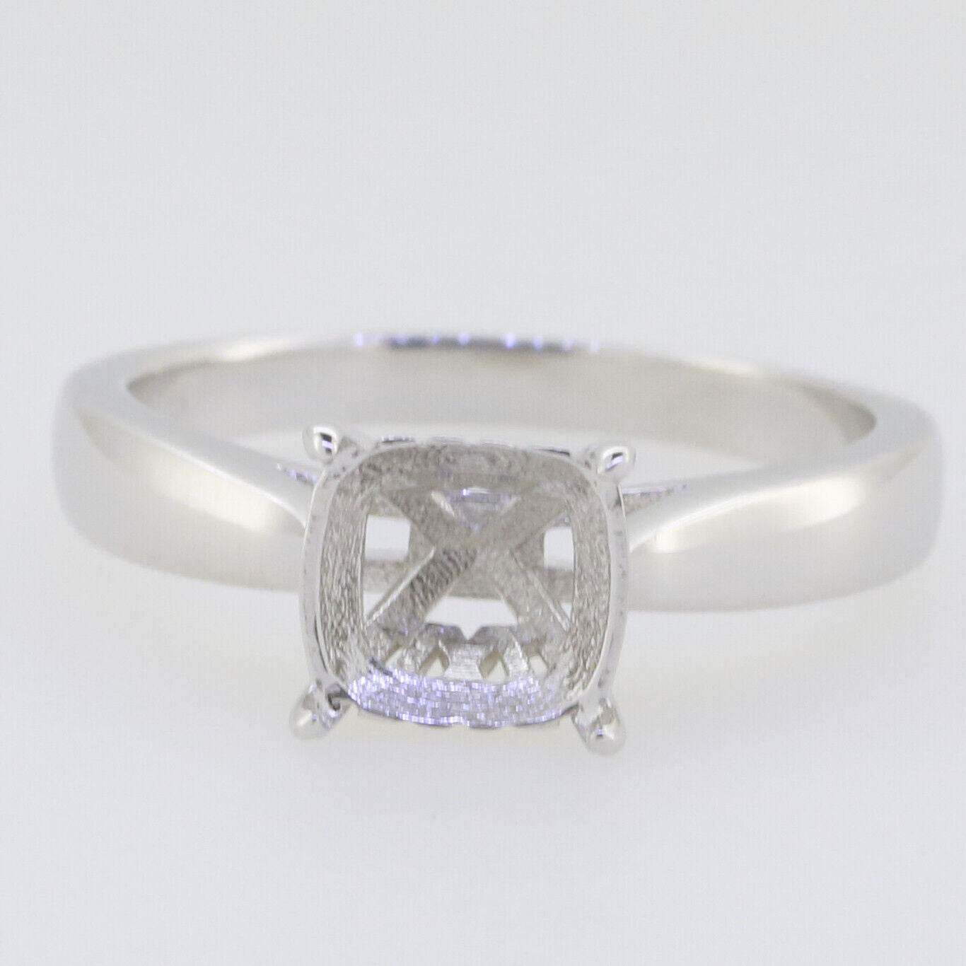 Sterling Silver Semi Mount Ring Setting Cushion CU 7.5X7.5mm - Syzjewelry
