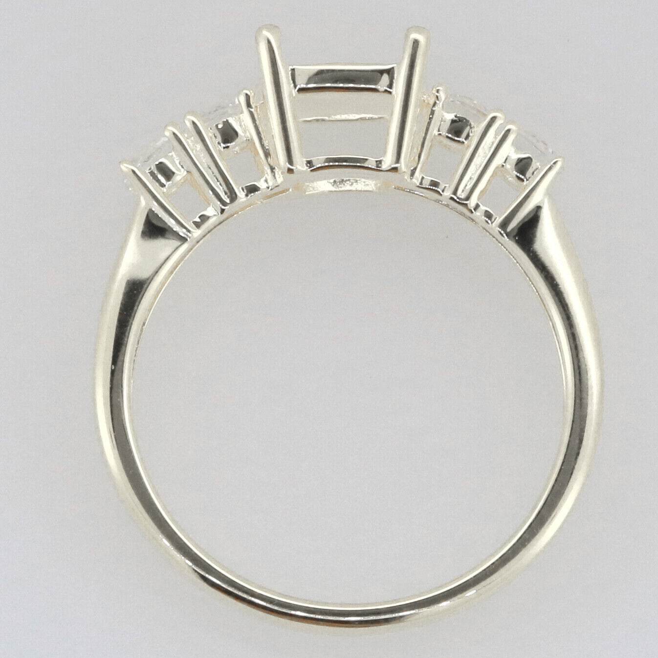 Sterling Silver Semi Mount Ring Setting Cushion CU 7X7mm 5 Stones - Syzjewelry