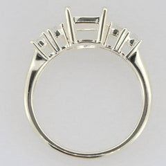 Sterling Silver Semi Mount Ring Setting Cushion CU 7X7mm 5 Stones - Syzjewelry