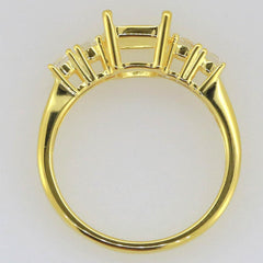 Sterling Silver Semi Mount Ring Setting Cushion CU 7X7mm 5 Stones - Syzjewelry