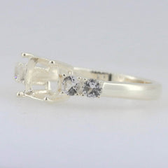 Sterling Silver Semi Mount Ring Setting Cushion CU 7X7mm 5 Stones - Syzjewelry