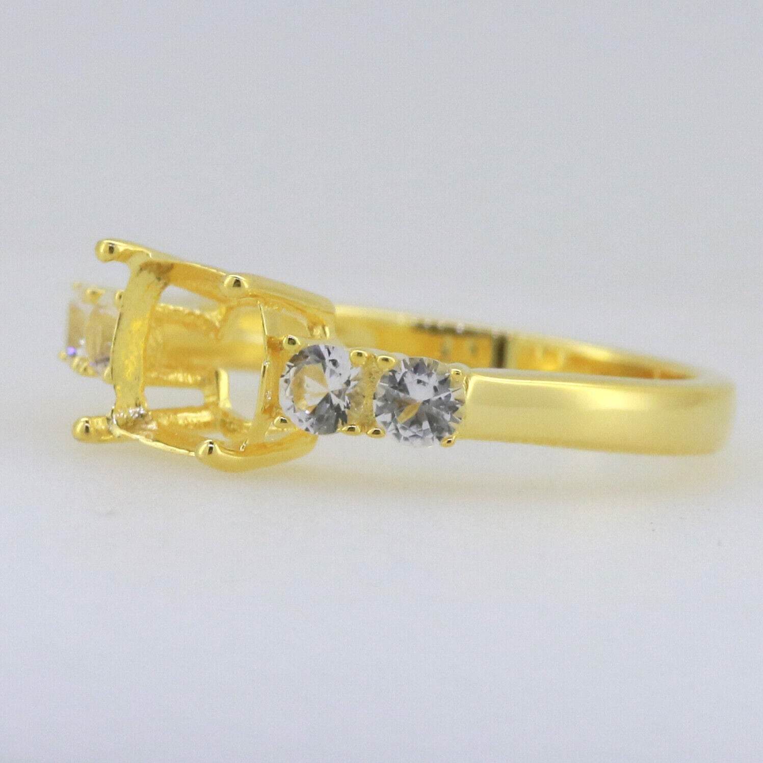 Sterling Silver Semi Mount Ring Setting Cushion CU 7X7mm 5 Stones - Syzjewelry