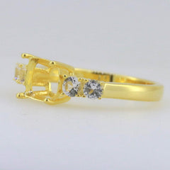 Sterling Silver Semi Mount Ring Setting Cushion CU 7X7mm 5 Stones - Syzjewelry