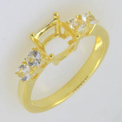 Sterling Silver Semi Mount Ring Setting Cushion CU 7X7mm 5 Stones - Syzjewelry