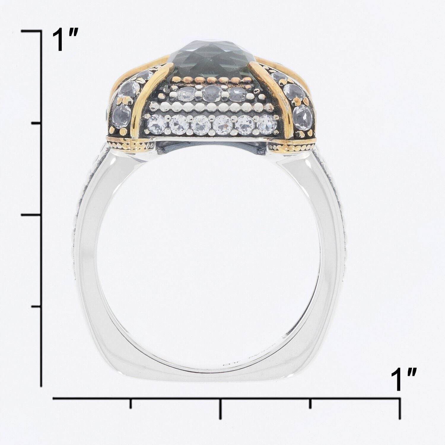 Sterling Silver Semi Mount Ring Setting Cushion CU 8X8mm Two Tone Cabochon - Syzjewelry