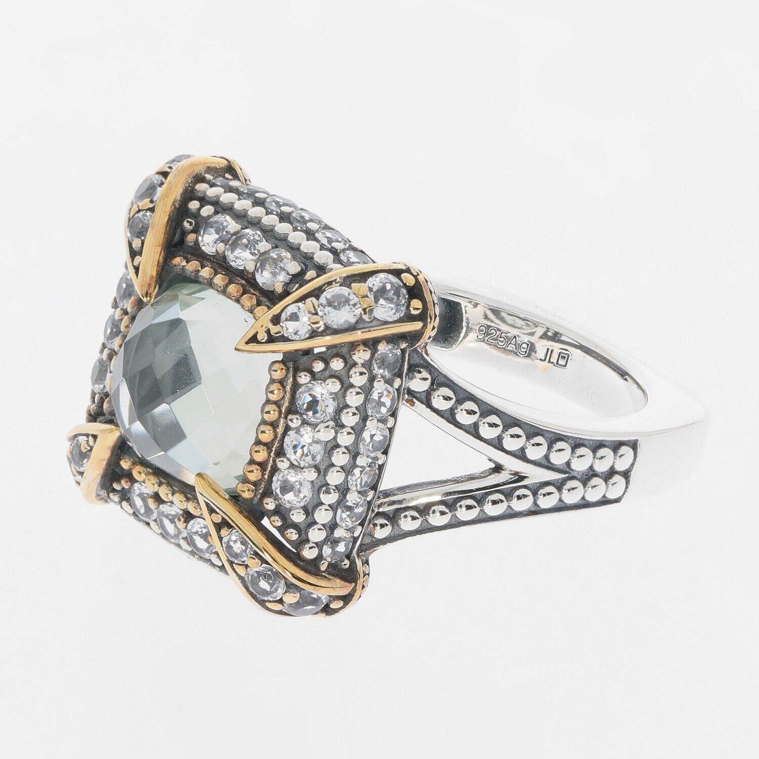 Sterling Silver Semi Mount Ring Setting Cushion CU 8X8mm Two Tone Cabochon - Syzjewelry