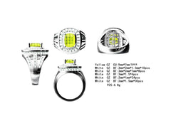 Sterling Silver Semi Mount Ring Setting Cushion CU 9x7mm Channel Baguette Ha - Syzjewelry