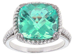 Sterling Silver Semi Mount Ring Setting Cushion Cu 10x10mm Rope Shank - Syzjewelry