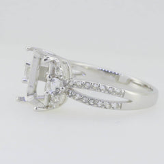 Sterling Silver Semi Mount Ring Setting Emerald OCT 10X8mm Split Shank - Syzjewelry