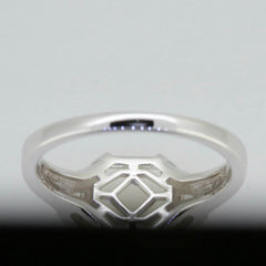 Sterling Silver Semi Mount Ring Setting Emerald OCT 11X9mm White Topaz - Syzjewelry