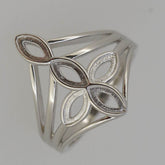 Sterling Silver Semi Mount Ring Setting MQ 6X3mm Cabochon White Topaz - Syzjewelry