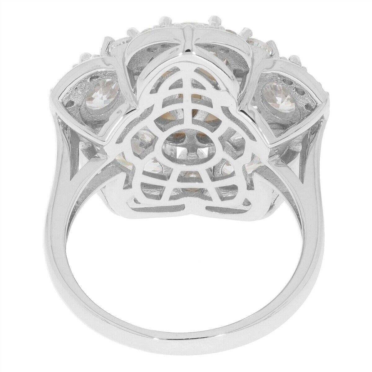 Sterling Silver Semi Mount Ring Setting RD10x10mm OV 6x4mm PE 4x3mm Halo Mounting for Pearl - Syzjewelry