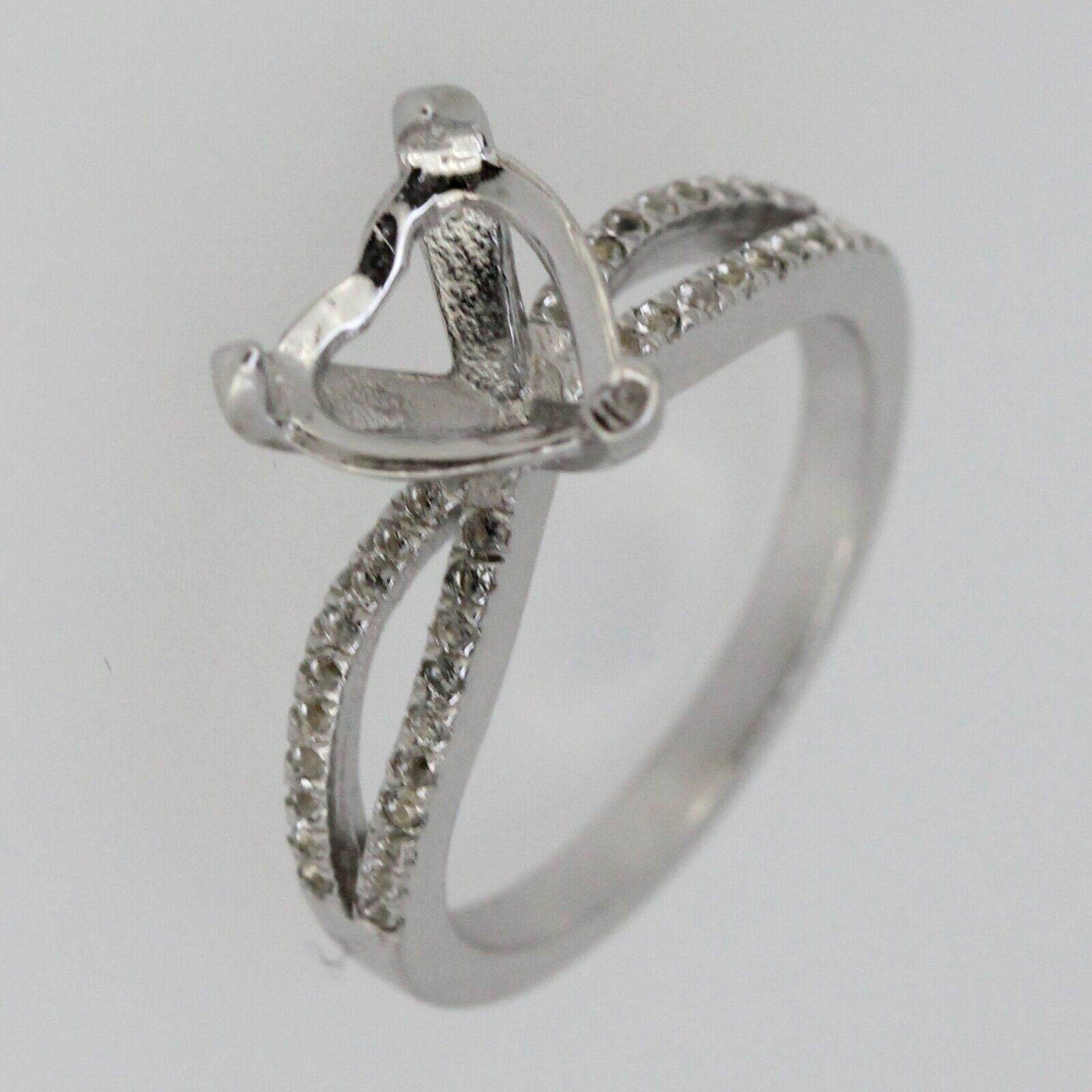 Sterling Silver Semi Mount Ring Setting Heart HT 8x8mm White Topaz L292R292 - Syzjewelry