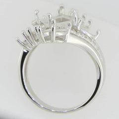 Sterling Silver Semi Mount Ring Setting Marquise MQ 16x8 5x2.5mm Moissanite - Syzjewelry