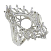 Sterling Silver Semi Mount Ring Setting Marquise MQ 16x8 5x2.5mm Moissanite - Syzjewelry