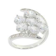 Sterling Silver Semi Mount Ring Setting OV 6X4mm Cluster Ring Bypass - Syzjewelry