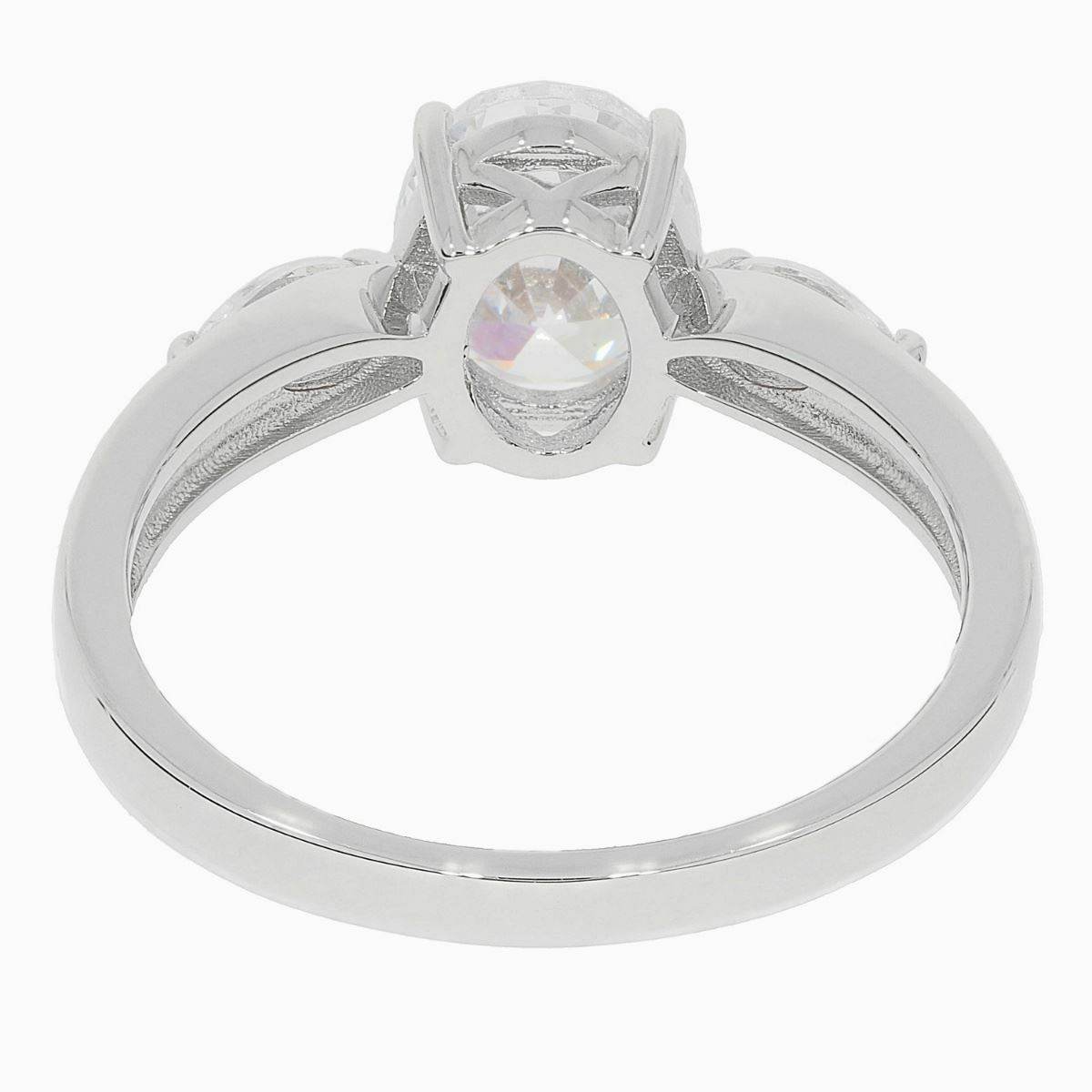 Sterling Silver Semi Mount Ring Setting OV 9X7mm White Topaz - Syzjewelry