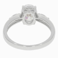 Sterling Silver Semi Mount Ring Setting OV 9X7mm White Topaz - Syzjewelry