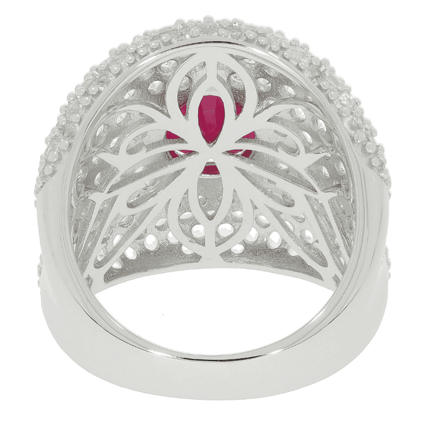 Sterling Silver Semi Mount Ring Setting Oval OV 10x8mm Topaz Dome Ring 3360 - Syzjewelry