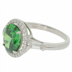 Sterling Silver Semi Mount Ring Setting Oval OV 10x8mm White Topaz Halo - Syzjewelry