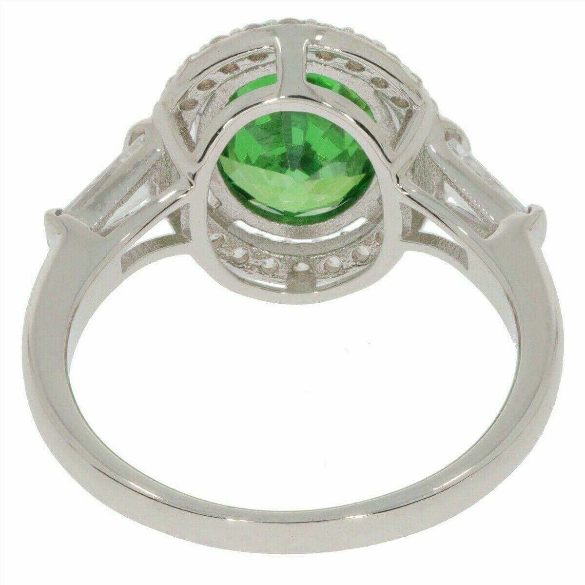 Sterling Silver Semi Mount Ring Setting Oval OV 10x8mm White Topaz Halo - Syzjewelry