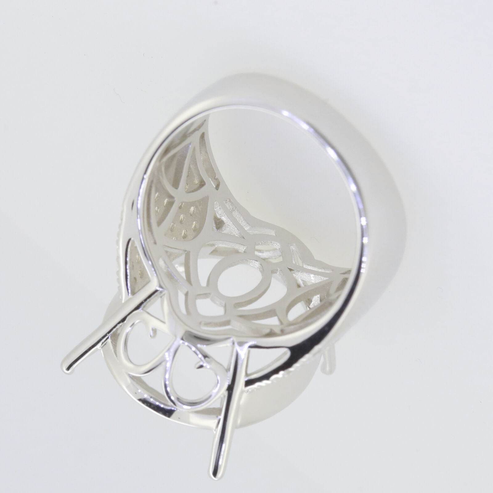 Sterling Silver Semi Mount Ring Setting Oval OV 23X18mm White Topaz PJC15287 - Syzjewelry