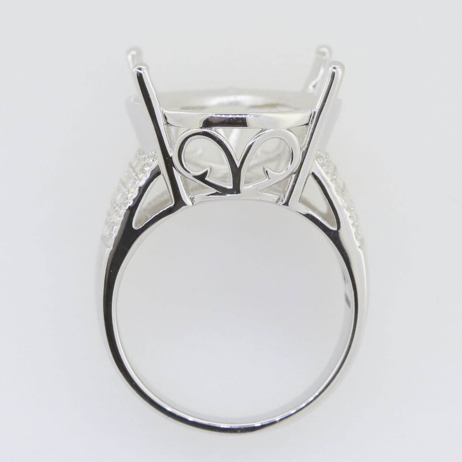 Sterling Silver Semi Mount Ring Setting Oval OV 23X18mm White Topaz PJC15287 - Syzjewelry