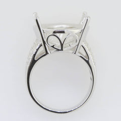 Sterling Silver Semi Mount Ring Setting Oval OV 23X18mm White Topaz PJC15287 - Syzjewelry