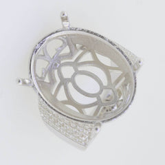 Sterling Silver Semi Mount Ring Setting Oval OV 23X18mm White Topaz PJC15287 - Syzjewelry