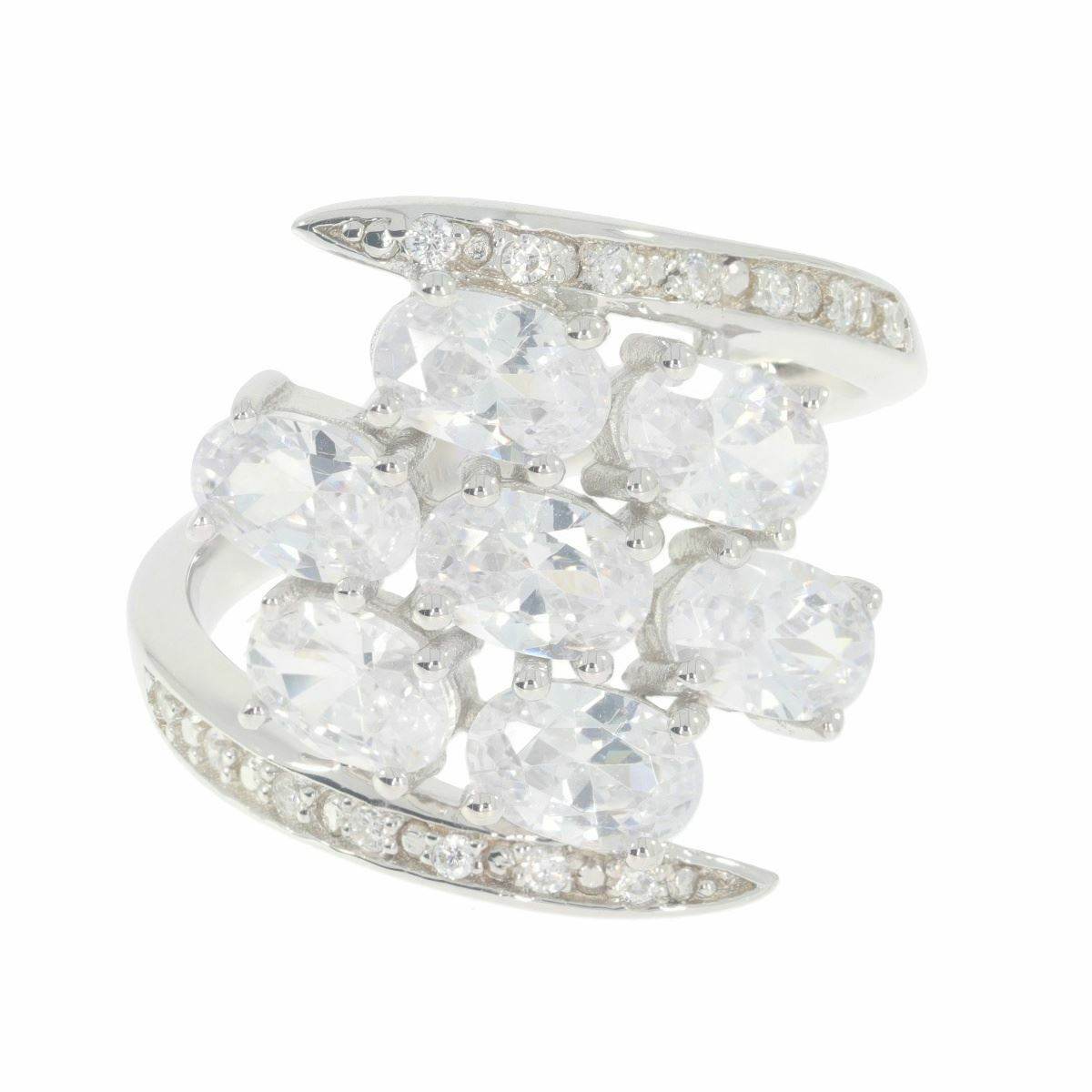 Sterling Silver Semi Mount Ring Setting OV 6X4mm Cluster Ring Bypass - Syzjewelry