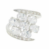 Sterling Silver Semi Mount Ring Setting OV 6X4mm Cluster Ring Bypass - Syzjewelry