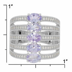 Sterling Silver Semi Mount Ring Setting OV 6X4mm Cocktail Ring White T - Syzjewelry
