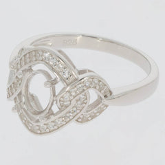 Sterling Silver Semi Mount Ring Setting Oval OV 7X5mm D-PJC4611R - Syzjewelry